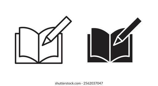 Homework icons in flat and line style set.