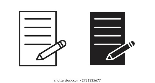Iconos de la tarea en el fondo blanco. Signo de Vector de línea, símbolo para Web y móvil