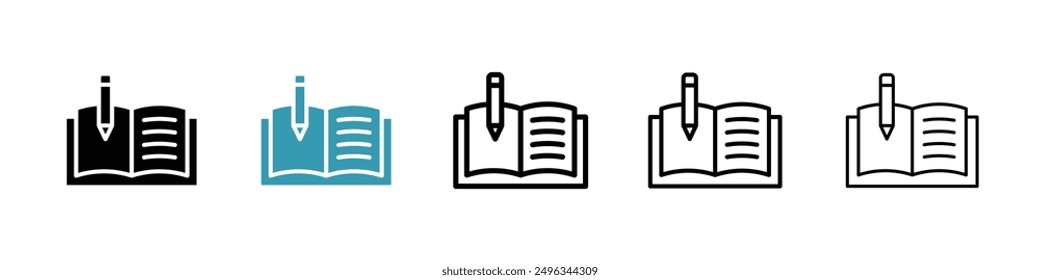 Homework line icon vector set.