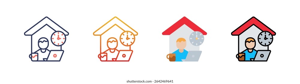 Homework Multi Style Icon Set Vector