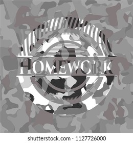 Homework on grey camo pattern