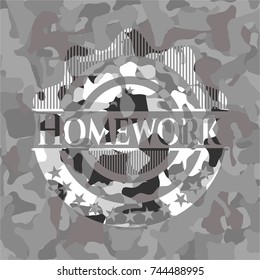 Homework on grey camouflage pattern