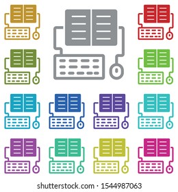 Homework, online training, keyboard, mouse multi color icon. Simple glyph, flat vector of online traning icons for ui and ux, website or mobile application