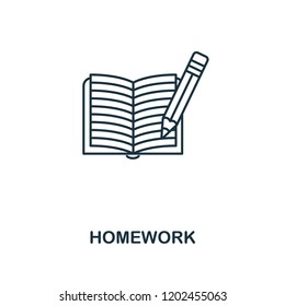 Homework outline icon. Creative design from school icon collection. Premium Homework outline icon. For web design and printing.