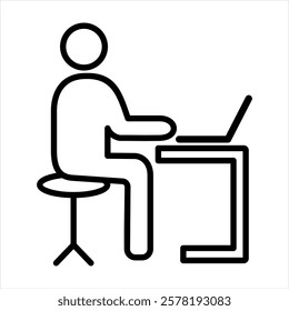 Homework Outline Icon Vector Illustration