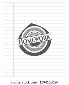 Homework pencil draw. Vector Illustration. Detailed.