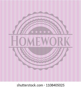 Homework pink emblem. Retro