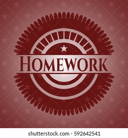 Homework realistic red emblem