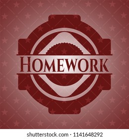 Homework retro red emblem