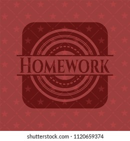 Homework retro style red emblem