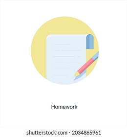 Homework Or Self Study Icon Concept