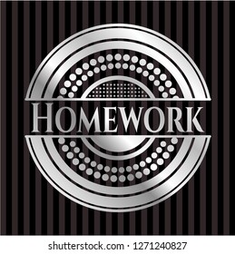 Homework silvery emblem or badge