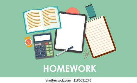 Homework Table Top View