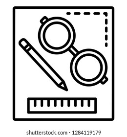 Homework tool icon. Outline homework tool vector icon for web design isolated on white background