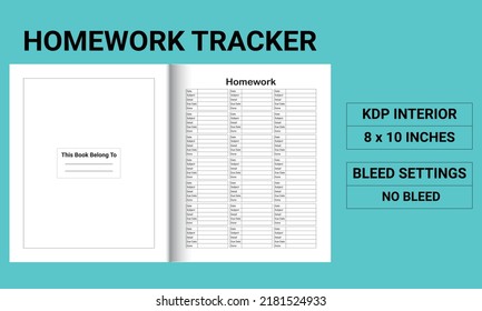 Homework Tracker - Kdp Interior