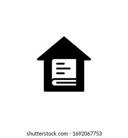 Homework Vector Icon In Black Solid Flat Design Icon Isolated On White Background