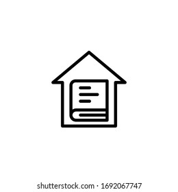 Homework vector icon in linear, outline icon isolated on white background