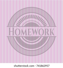 Homework vintage pink emblem