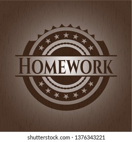 Homework wood emblem. Retro