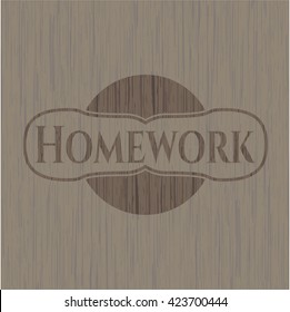 Homework wood emblem. Retro