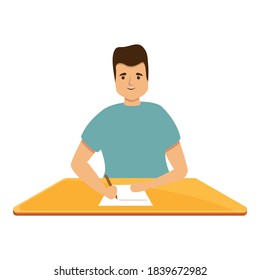 Homework writing icon. Cartoon of homework writing vector icon for web design isolated on white background