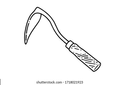 Homi, auch bekannt als koreanischer Handpflug, ist ein traditionelles Werkzeug für die Landwirtschaft, das von den Koreanern verwendet wird. Vektorgrafik-Illustration.