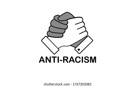 Homie Handshakes anti-racism vector symbol of peace and equality isolated on white background