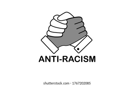 Homie Handshakes anti-racism vector symbol of peace and equality isolated on white background