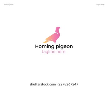 Homing Pigeon logo design template