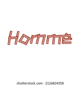 Homme,French means men lettering abstract,Graphic design print t-shirts fashion,vector poster,card