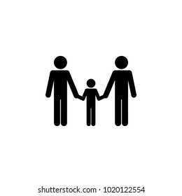 homosexual couple holding their son by the hands icon. Element for mobile concept and web apps. Icon for website design and development, app development. Premium icon on white background