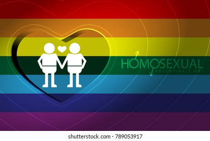 Homosexual Expression of the use of rainbow colours to show the right to sexual freedom. Men love to have the right marriage in accordance with the law that the country gives freedom. vector for idea
