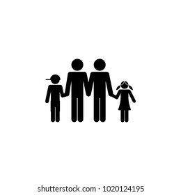 homosexual family with children holding hands icon. Element for mobile concept and web apps. Icon for website design and development, app development. Premium icon on white background