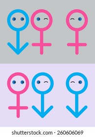 Homosexual And Lesbian : Eps 10 vector illustration.