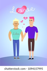 homosexual man loves, alternative-type boys, relationship, two boys, two guys like each other