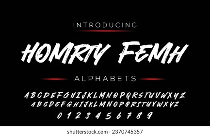  HOMRLY calligraphy script. Vector alphabet