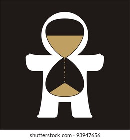 Homunculus. # 07 (hourglass) An abstract illustration of urban style for printing on various media.