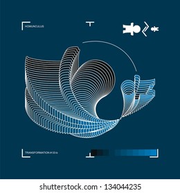 Homunculus. Transformation # 03-b. An abstract illustration of urban style for printing on various media.