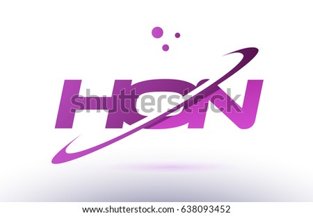 hon h o n  alphabet letter logo combination purple pink creative text dots company vector icon design template