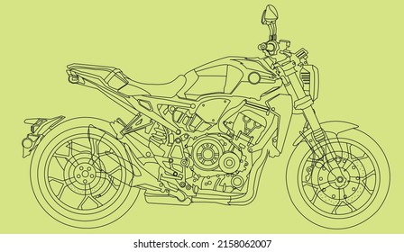 Premium Vector  A drawing of a motorcycle with the word honda on it