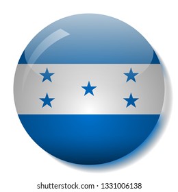 Honduran flag glass button vector illustration