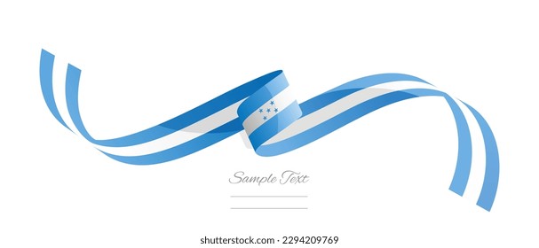 Honduran flag ribbon vector illustration. Honduras flag ribbon on abstract isolated on white color background