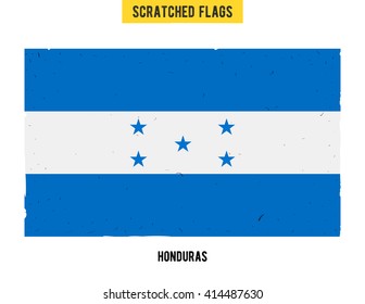 Honduran grunge flag with little scratches on surface. A hand drawn scratched flag of Honduras with a easy grunge texture. Vector modern flat design.