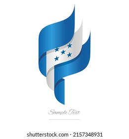 Honduras abstract 3D wavy flag blue white modern Honduran ribbon torch flame strip logo icon vector