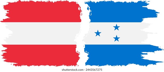 Honduras and Austria grunge flags connection, vector