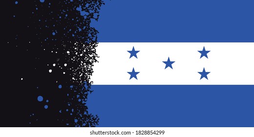 Honduras. Background with a flag. Close-up with an uneven edge. A cropped, torn brushstroke. National symbol.