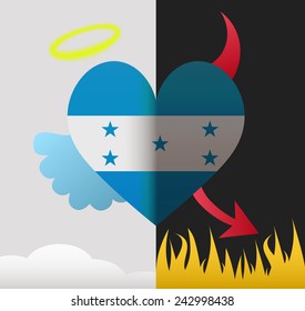 Honduras background of a heart half demon half angel