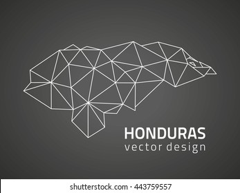 Honduras black polygonal vector map