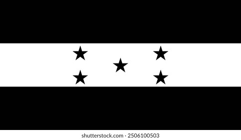Honduras schwarz-weiße Flagge Vektordesign , Nationalflagge von Honduras 