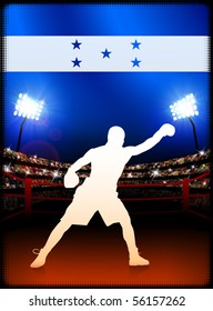 Honduras Boxing on Stadium Background Original Illustration